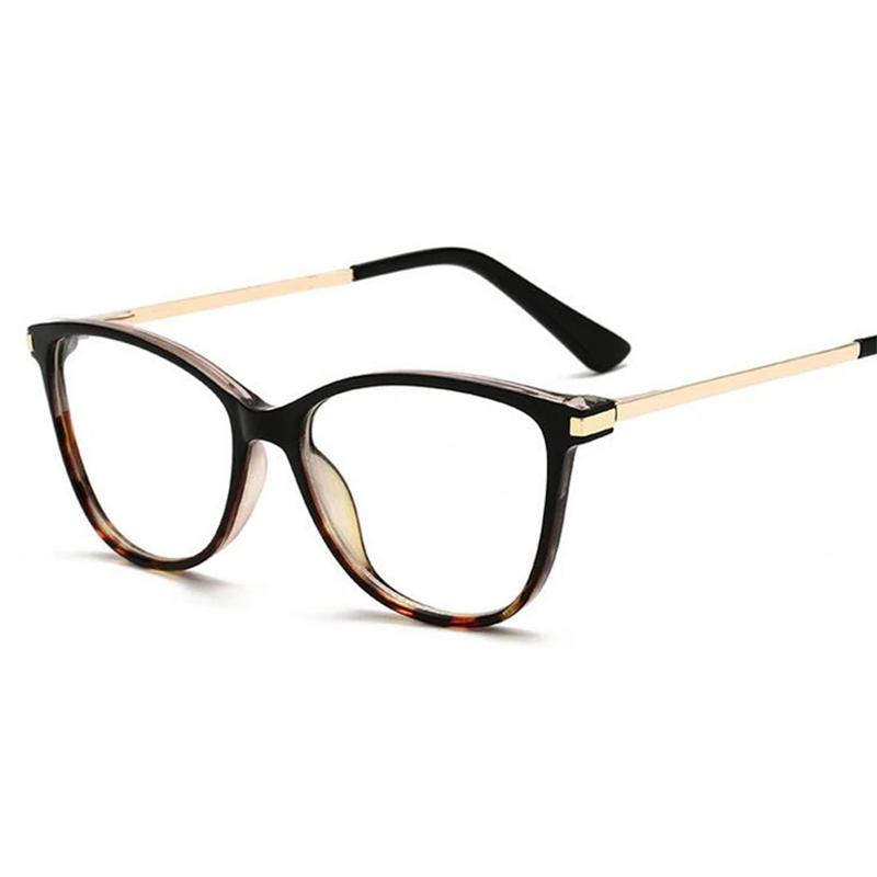 Black Leopard Cat Eye Prescription Glasses Anti Blue Light Photochromic Myopia Hyperopia Progressive Bifocal Eyewear