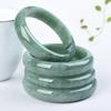 Jadeite A Grade Pale Green Guizhou Jade Bangle with Floating Flowers