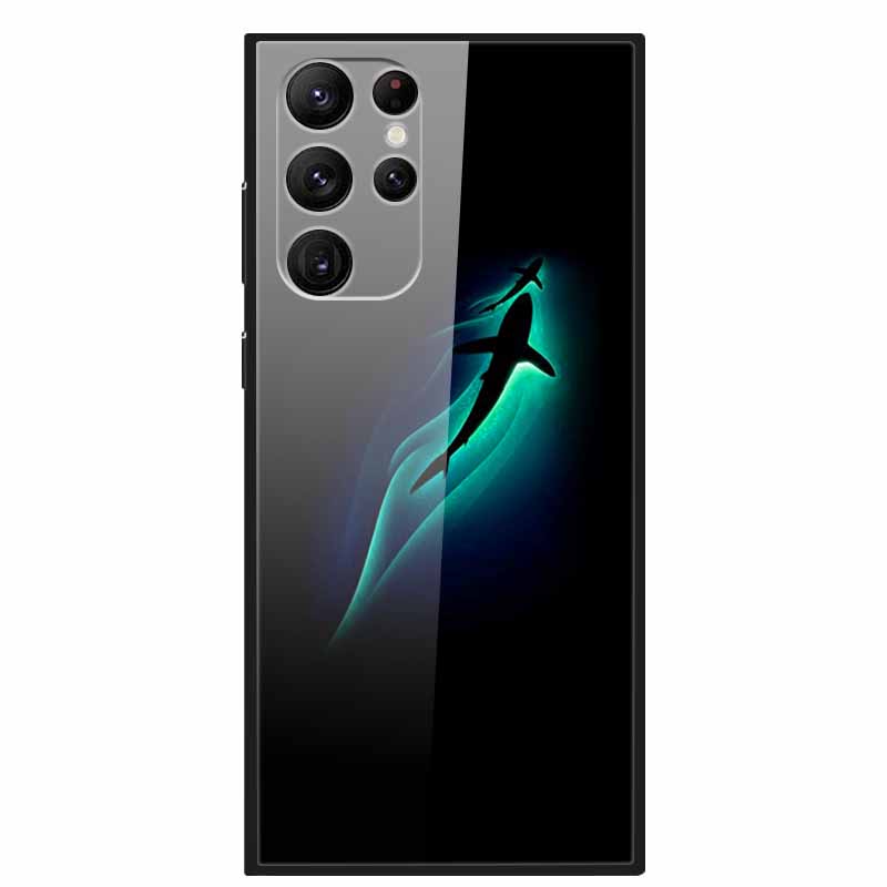 Gehärtetes Glas Cover Für Samsung S23 Ultra 5G Hülle S 23 Luxus Hartes Funda für Samsung Galaxy S23 Plus Ultra 5G Bemaltes Coque S23