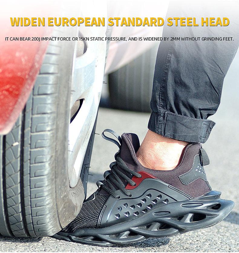 Summer Breathable Anti-smash Anti-puncture Safety Shoes with Lightweight Shock Absorption and Comfortable Flying Woven Upper