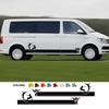 Auto Seitenaufkleber für Volkswagen VW Multivan Transporter T4 T5 T6 30 Van Camper Surf Welle Hang Loose Grafiken Streifen Kit Abziehbild