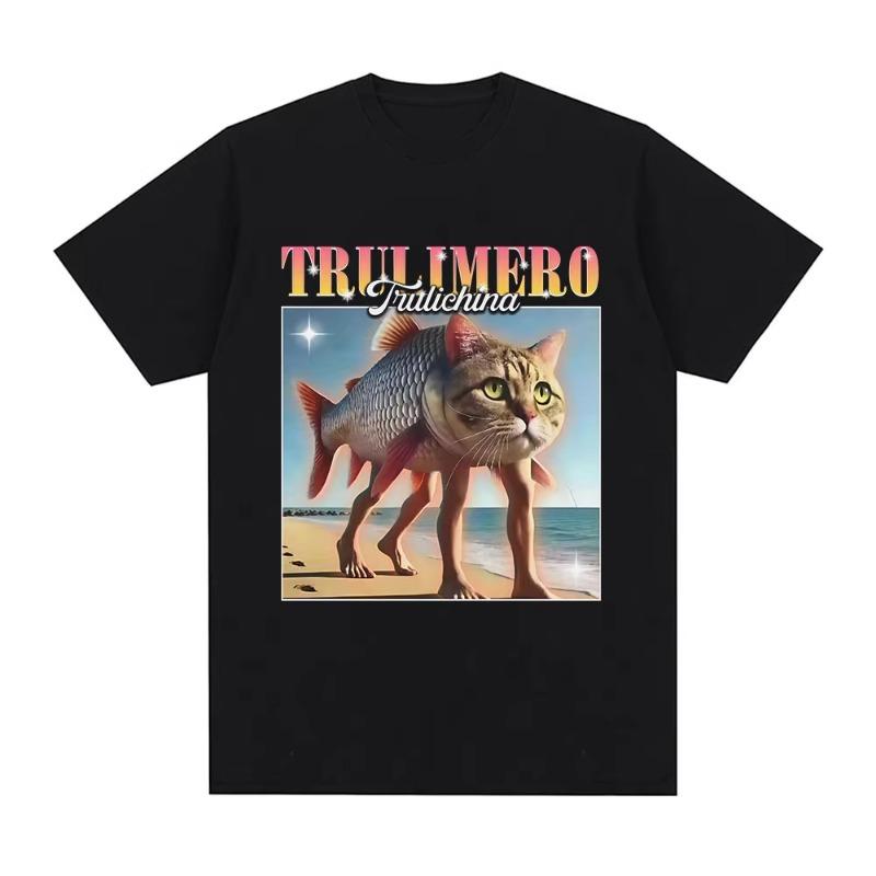 

Trulimero Truliccina Funny Italian Brainrot Graphic Printed Women Clothing Fashion TShirts Casual Cartoon Soft Summer Tops S