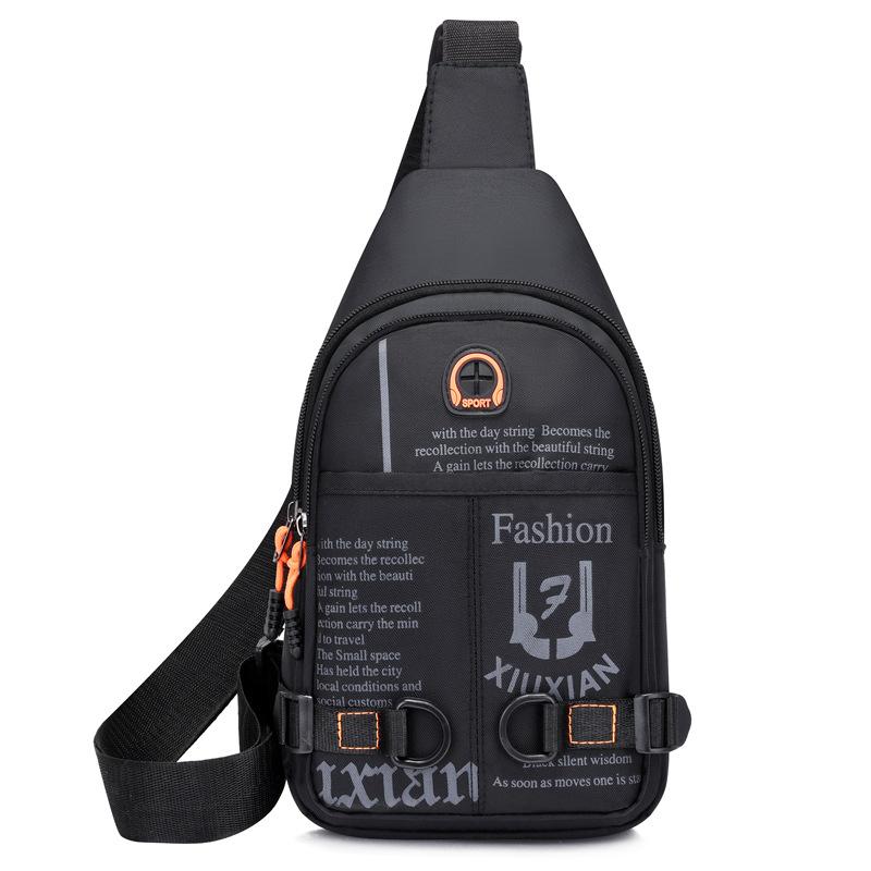 New breast bag trendy shoulder bag outdoor casual messenger bag waterproof and wear-resistant multi-functional Oxford cloth chest bag