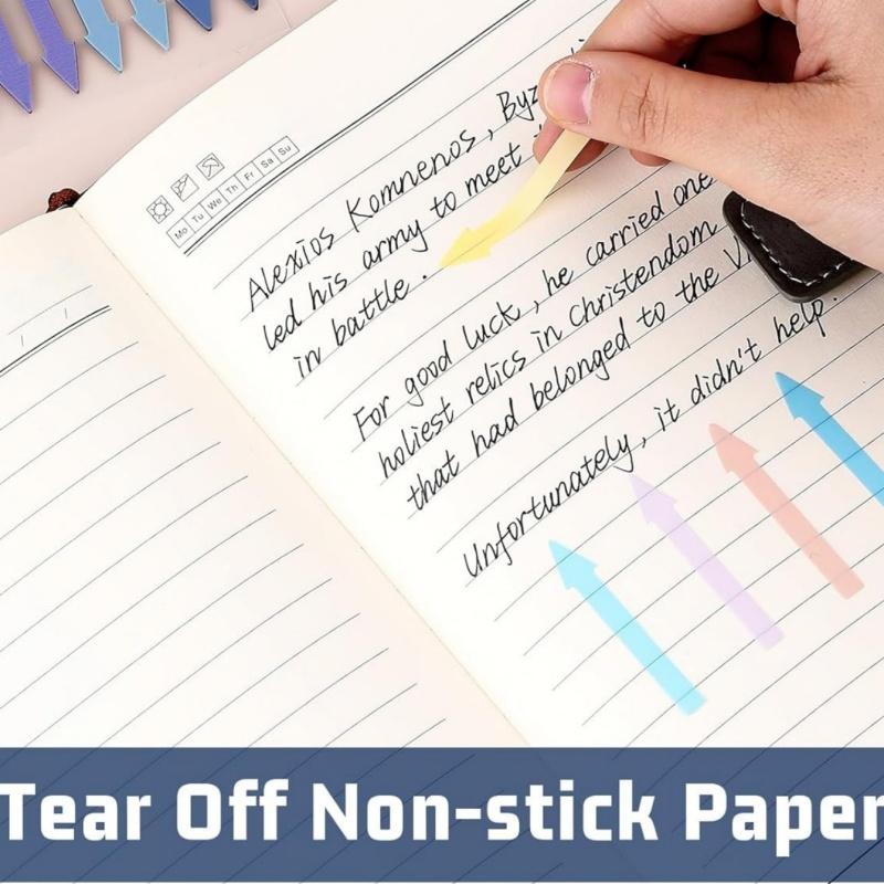 1/12 Stück Pfeilfarbige Haftstreifen Haftnotizen Mini 200 Blatt pro Notizblock, Farbverlaufspfeil Indexaufkleber Tagebuch