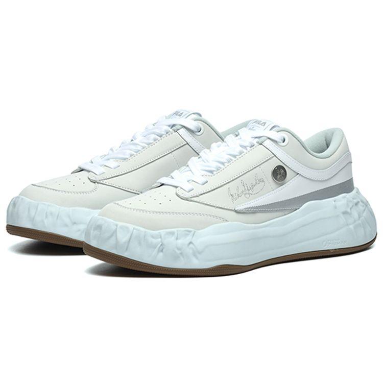 Mihara Yasuhiro X Fila FM-15 Fabric Two-Layer Cowhide Comfortable Versatile Low-Top Sneakers Women Sneakers Dissolved-White F12W214201FWT