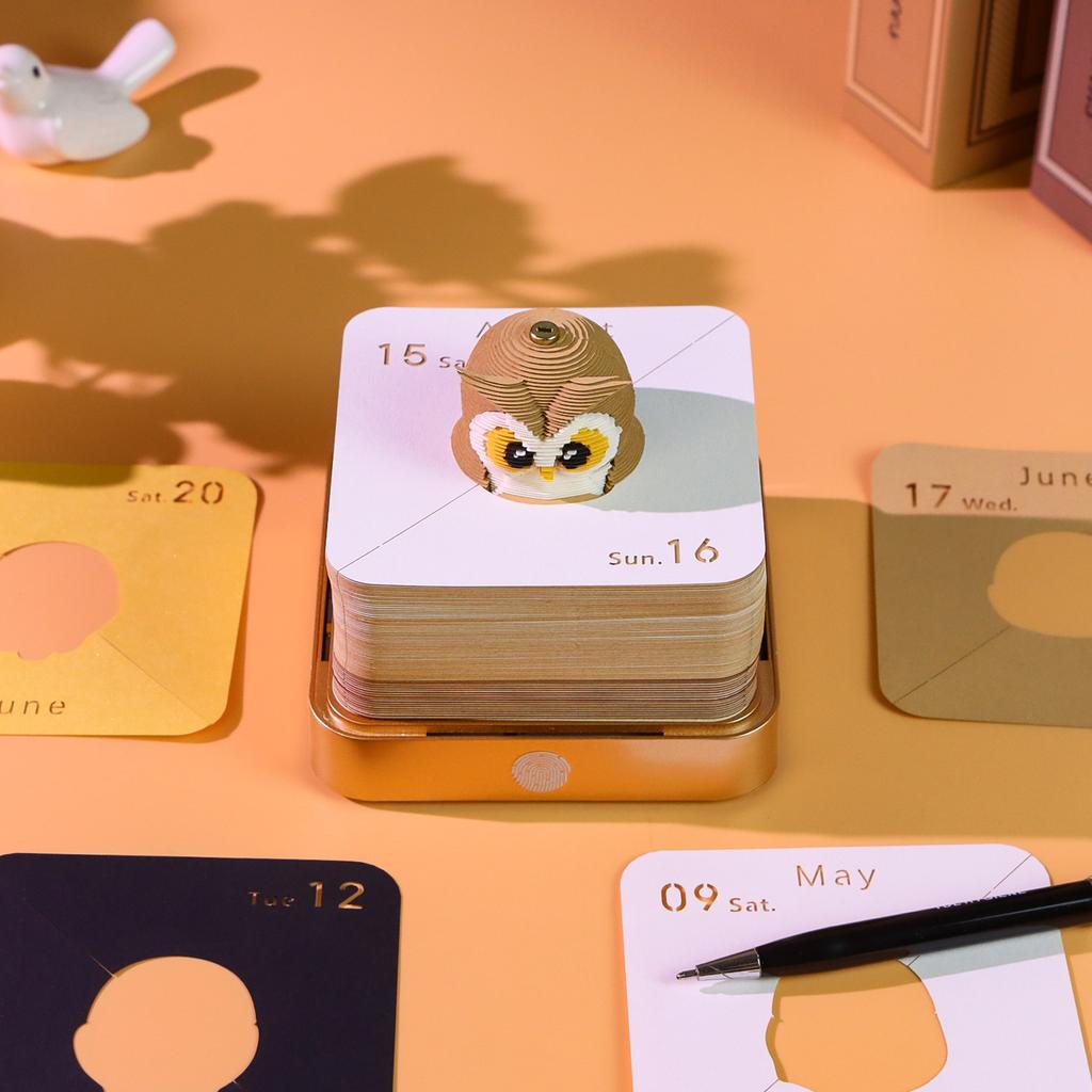 Owl Magic Book Paper Model Collectible Fantasy Layered Desk Display Art Desktop Cute Ornaments Home Decoration Creative Gifts