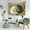 Celestial Cat Tapestry  Yin Yang Cats with Moon  Stars Witchy Boho Art Polyester 5161 in for Bedroom or Dorm