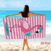 Lustige Flamingo-Herzbrillen Getränk Rosa gestreiftes Strandtuch, Weiche Mikrofaser für Schwimmen Reisen
