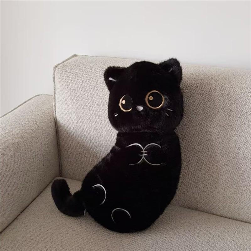 Cartoon Cat Plush Pillow With Embroidered Animal Design For Couch Lounge And Bed Comfort