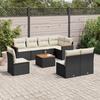 VidaXL Garden Lounge Set with Cushions 9 Pcs, Patio Sofas, Patio Furniture Set, Outdoor Furniture, Black 3258451