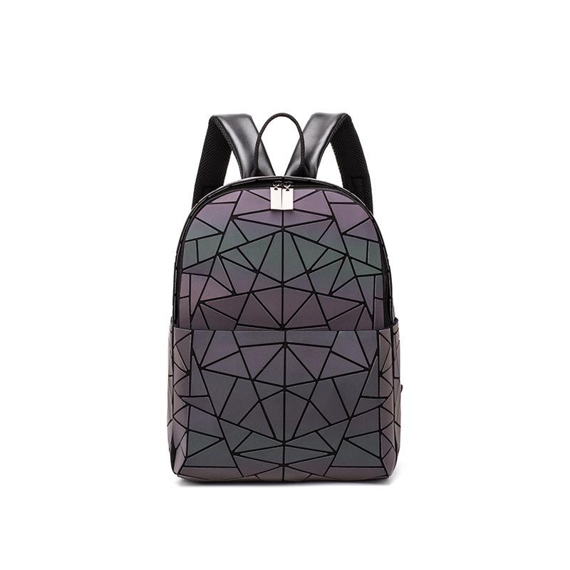 

New Geometric Backpack Luminous Diamond Backpack Fashionable Student Backpack Women s Bag
