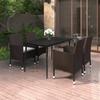 Vidaxl 5-Cz. Garden Furniture Set With Cushions, PE Rattan And Glass