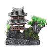 Artificial House Landscaping Decoration Smulation Mountain View Fish Tank Resin Cloud Crane House