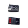 10A 250V Red LED KCD3 Rocker Switch 3 Pins lEC320 C14 Panel Mounted AC Inlet Module Power Socket Connector Plug