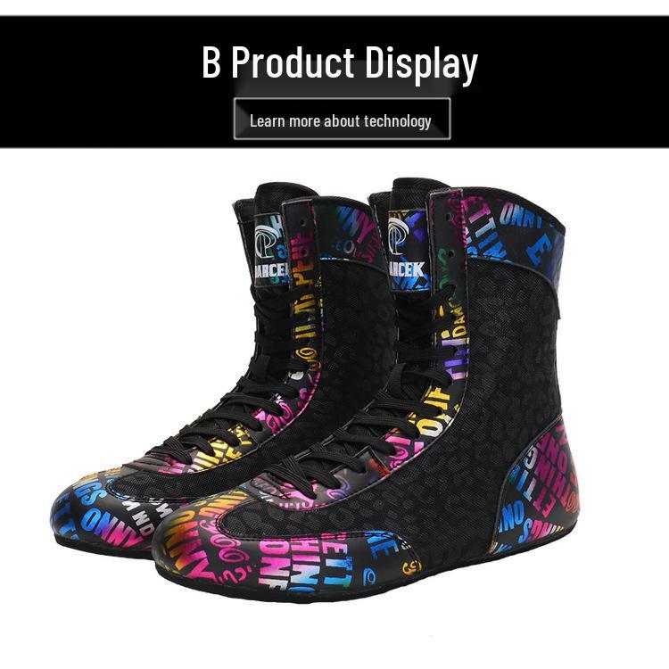 Unisex High-Top Lightweight Boxing and Martial Arts Training Shoes