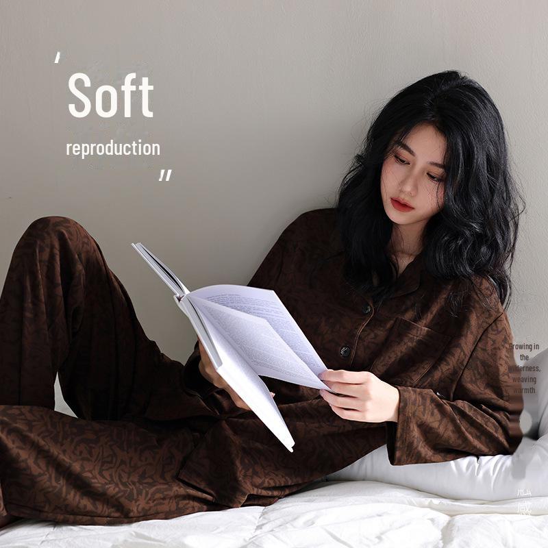 Antibakterielles Modal-Pyjama-Set für Damen - Weich, Langarm mit Brustpolstern, Neuer Chinesischer Stil, Perfekt für Frühling, Herbst und Winter.