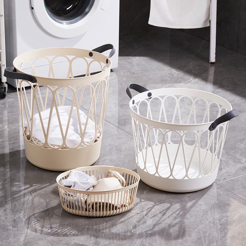 Movable Laundry Basket for Dirty Clothes - Household Bathroom Hamper