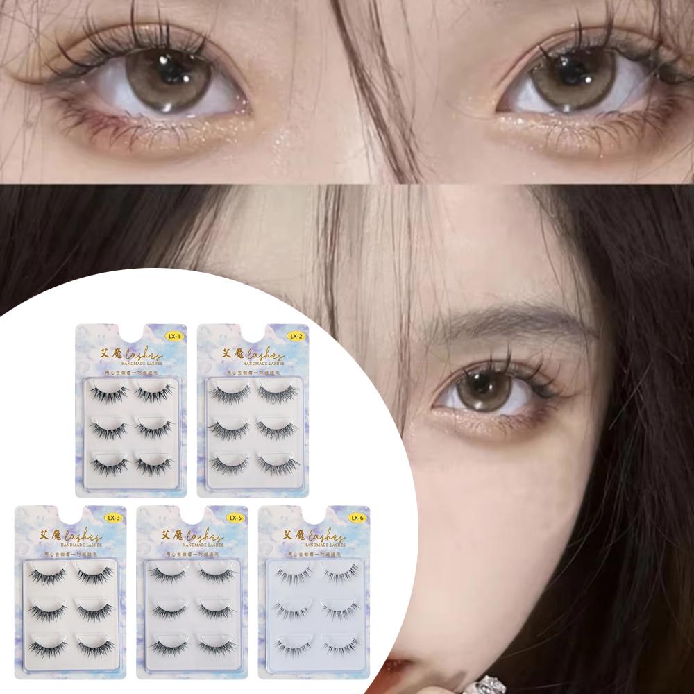 Fluffy Thick Cat Eye Eyelashes Natural Fake Lashes Handmade False Eyelash  Women's Beauty