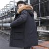 Padded-on Men's Medium and Long Winter Thickened Korean Version Jacket Down Padded Clothes Youth Trend Winter Padded Jacket
