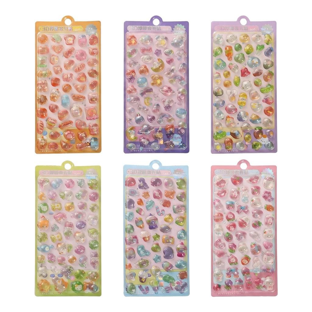 Yaunejea 3D 3D Reward Stickers with Luminous Pack of Decorative 3D Luminous Stickers for DIY Cute Luminous Great for Home Cell Phone Craft Gifts