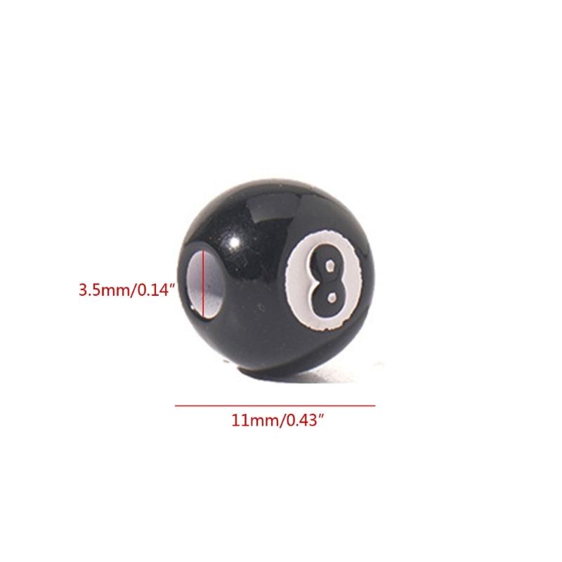 50pcs Acrylic Big Hole Round Spacer Ball Beads Billiards Black 8 Word Beads for Jewelry Making Diy Bracelet Accessories