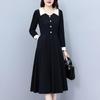 Stylish Color Block Slim Fit Plus Size Long Sleeve Dress for Spring and Autumn