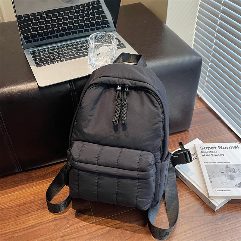 Fashion Space Padded Women's Backpack Winter Down Cotton School Bag for Teenagers Designer Travel Bag Big Purse