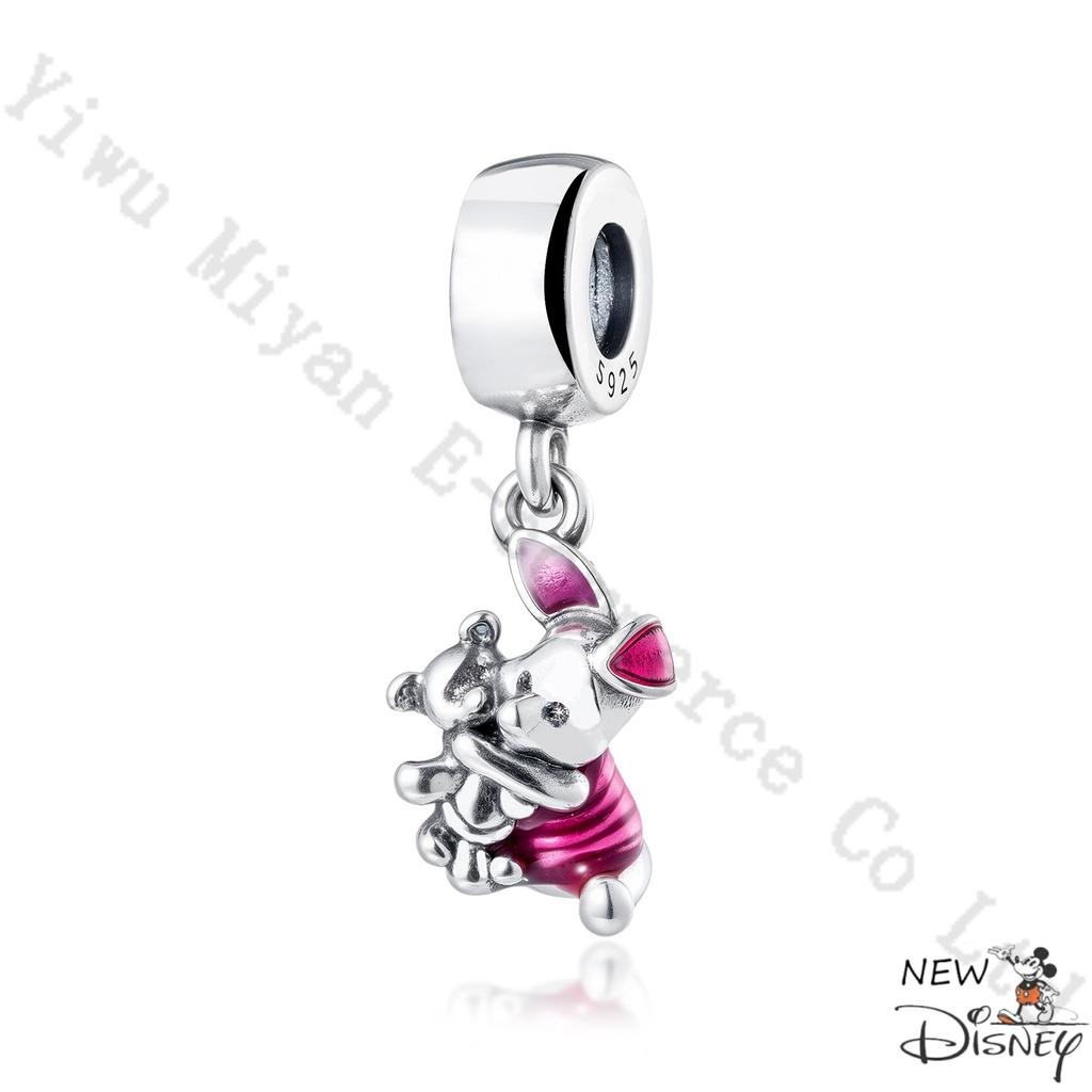 Silver 925 Disney Cartoon Charm Fit Original Bracelet Mickey Winnie Stitch Pooh Bead Pendant DIY Jewelry Making Accessories Gift