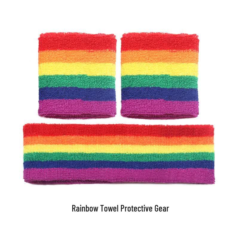 TULX Rainbow Sports Wristbands - 4 Pack