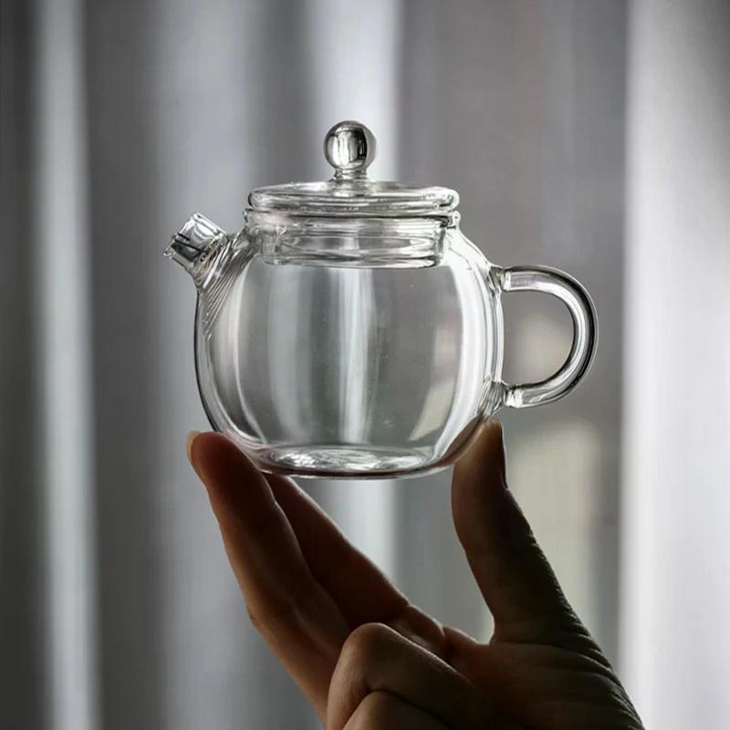 150/250ml Mini Klare Glas Teekanne Hohes Borosilikatglas Für Heiße Getränke Teekanne Für Einzelpersonengebrauch Kung Fu Tee Für Zuhause Büro Café