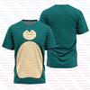 Pokemon Japanese Anime Pikachu Snorlax Boys Short Sleeve T-Shirt Pocket Monster Cartoon  3D Print Summer Men's Breathable Tops