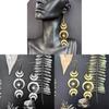 Moonphase Declaration Earrings With Geometric Alloy Design For Women Fall
