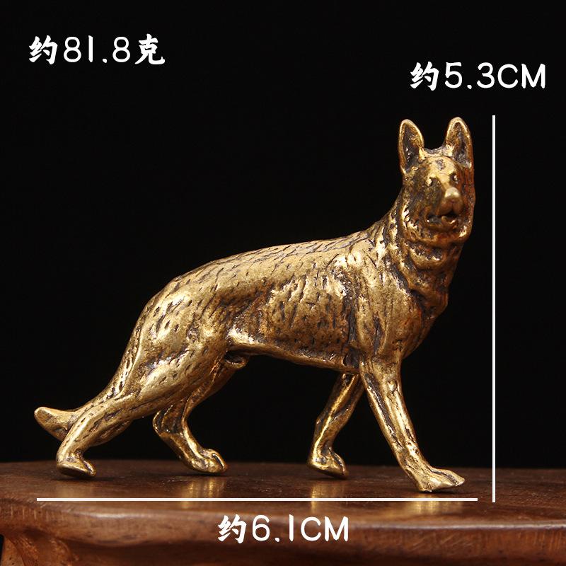 Mini Brass Puppy Statue Cute Dog Metal Sculpture Wolfdog Poodle Hound Pet Figurine Home Decoration Desktop Cabinet Ornaments