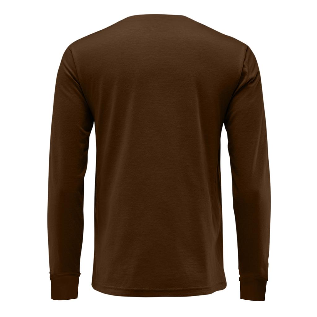 Men's V-neck Casual Solid Color Long-sleeved T-shirt Top