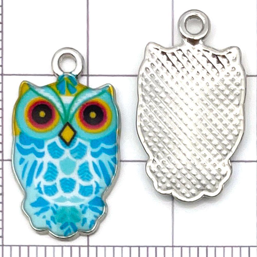 Colorful Owl Enamel Charms, 20pcs - Alloy Pendants for DIY Bracelets & Necklaces
