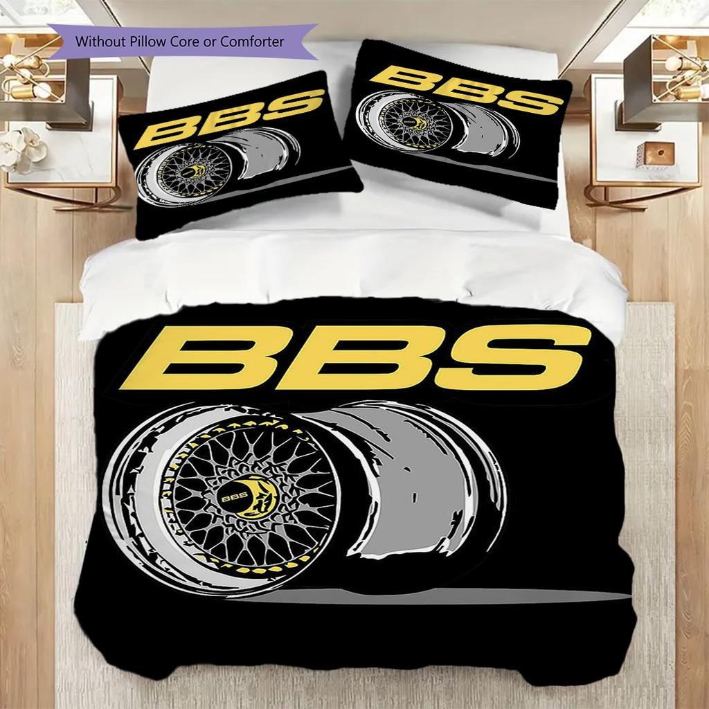 Classic Bbs Wheel Three-piece Set (1 * Duvet Cover + 2 * Pillowcase, Without Core) 2D Flat Duvet Cover and Pillowcase Christmas Birthday Gift
