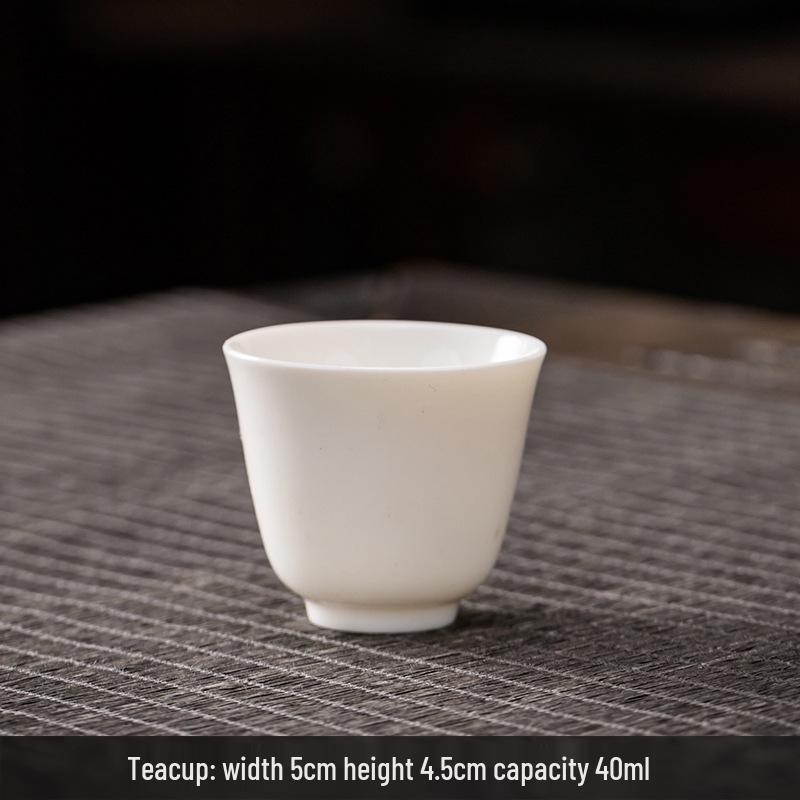 Mutton Fat White Porcelain Kung Fu Tea Cup: Ceramic Tasting Cup for Tea or Wine