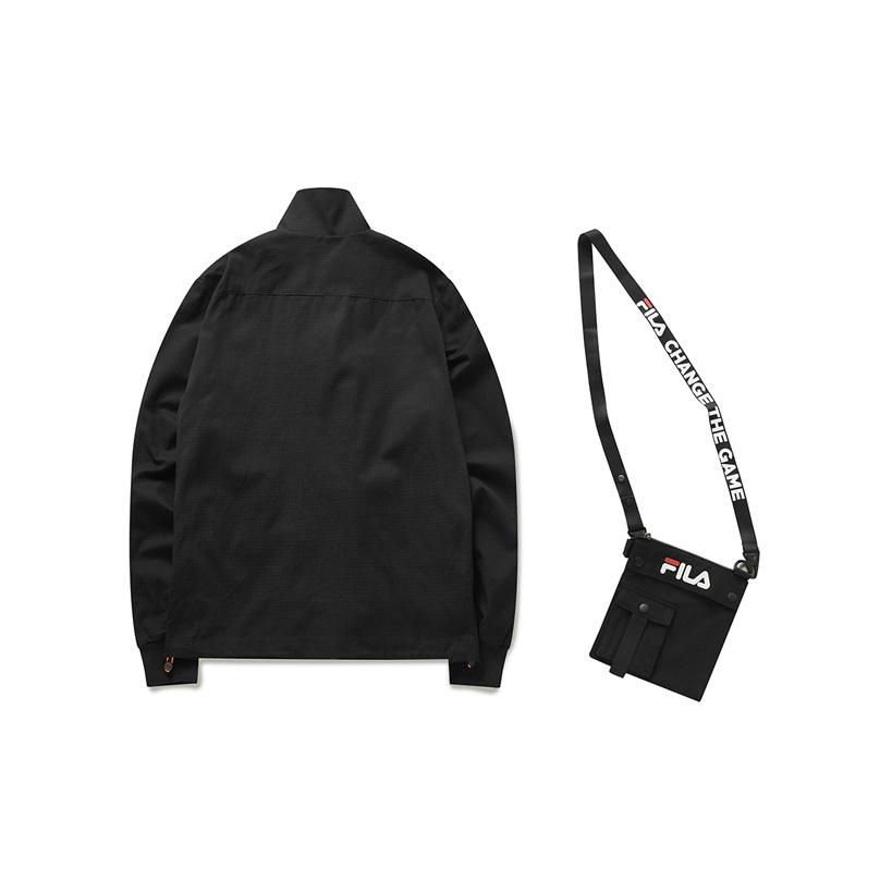 Fila Fusion Multi-Pocket Workwear Stand Collar Woven Jacket Men Jackets Black T11M013703F-BK