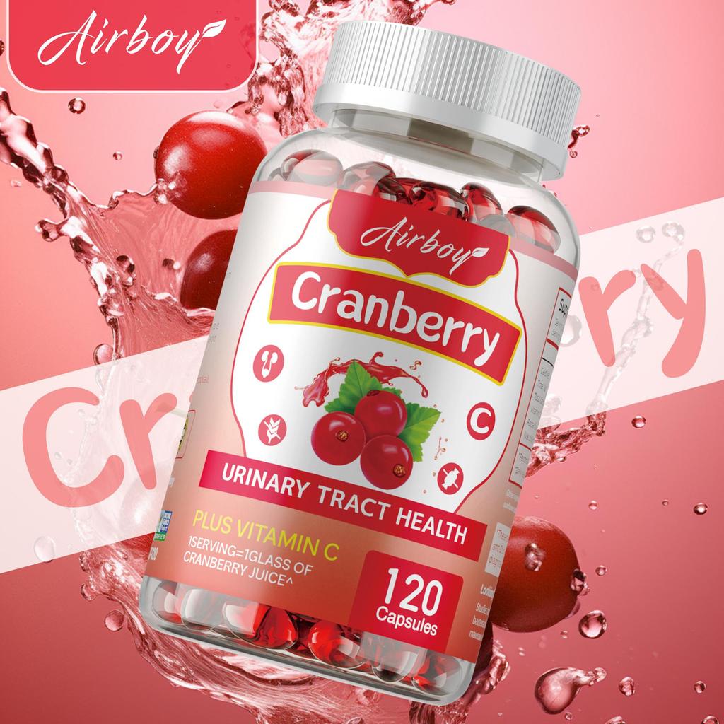Cranberry Capsules, for Urinary Tract Health, Bladder Health, Powerful Antioxidant, Non-GMO, 120 Capsules
