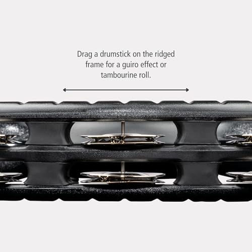 MEINL Percussion Traditional ABS Tambourine with Steel Jingles, Black, TMT1BK