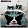 Cartoon Dog King Queen Duvet Cover Lovely Illustrated Pet Puppy bedding set  Animal Quilt Cover 2/3pcs Polyester Comforter Cover