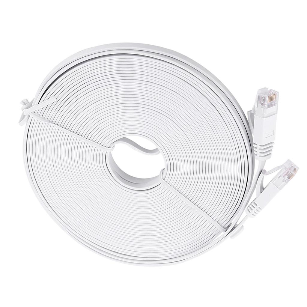 RJ45 CAT6 Ethernet Netzwerk Flaches LAN-Kabel UTP Patch Router-Kabel 1000M Weiß