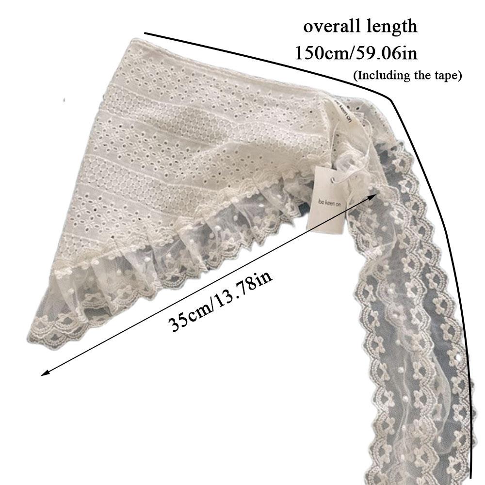 Double-use Lace Trim Hair Scarf Early Spring Butt Curtain Small Apron A-Line Half Skirt Fashion Ins Stacked Headscarf For Women