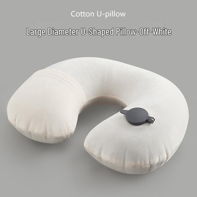 Custom Inflatable Hooded U-shaped Neck Pillow for Travel and Napping.