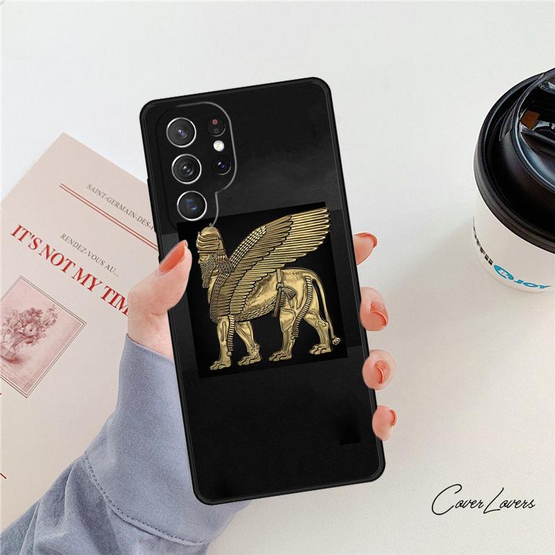 Lamassu Assyrian Winged Lion phone case For Samsung Galaxy S24 S25 S23 S22 Ultra Note 10 20 Plus S20 S21 FE Cover