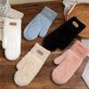 Solid Color Plush Gloves Warm Winter Gloves Cute Women Gloves  for Cold Weather