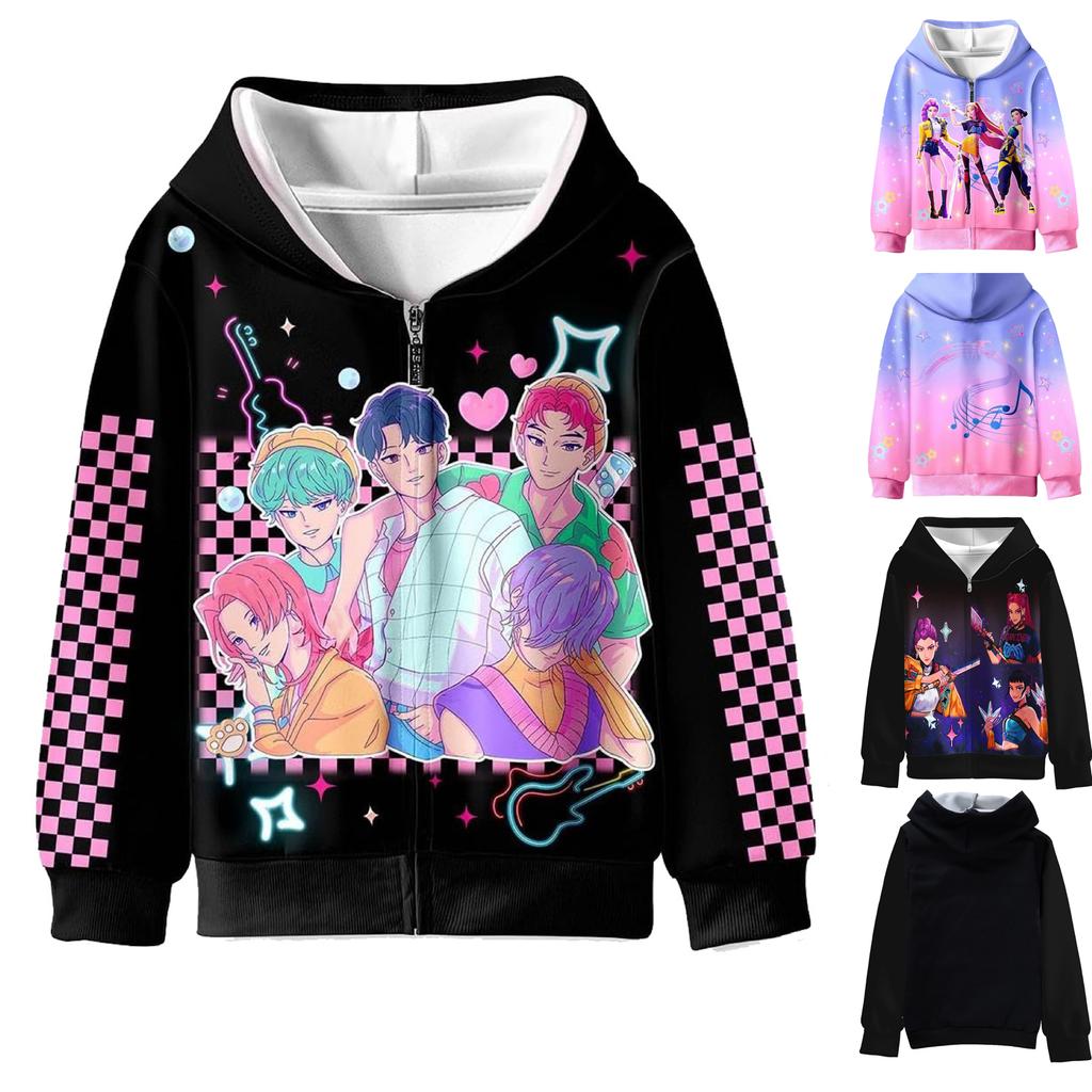 Girls Boys Hoodie Casual School Outdoor Sweatshirts For 2-12 Years Kids
