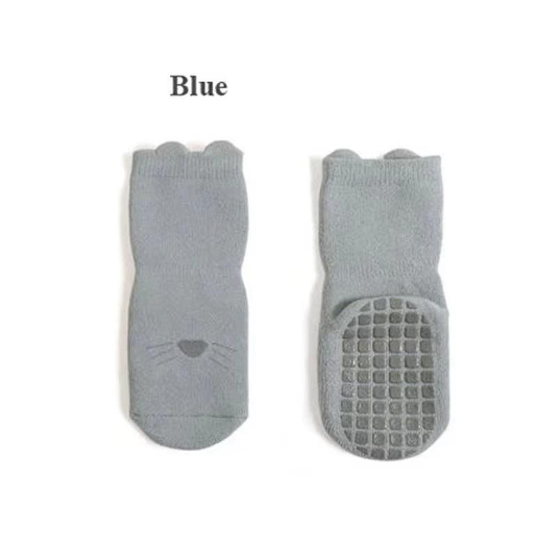 5 Color 1Pair Baby Toddler Non Slip Socks, Cute Baby Socks with Grips Crew Socks Baby Clothes Socks Kids Girl Socks Boy Socks