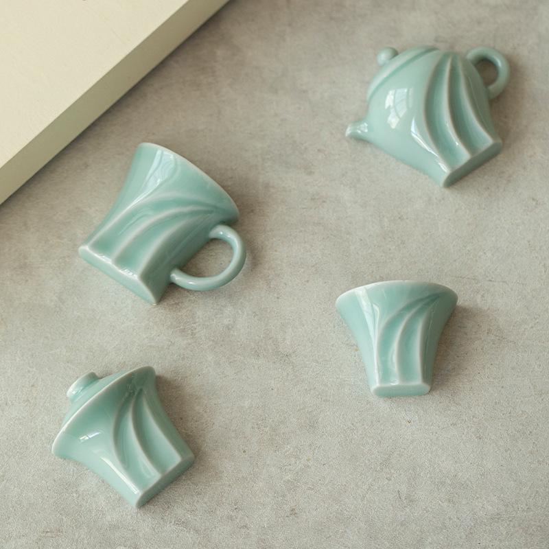 3D Ceramic Gaiwan Teapot Magnet - Creative Tea Ceremony Souvenir