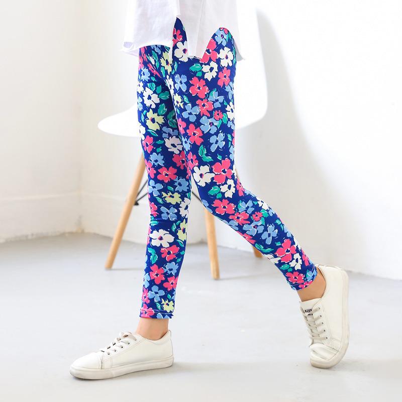 Kids' Spring/Summer Printed Milk Silk Stretch Base Layer Pants